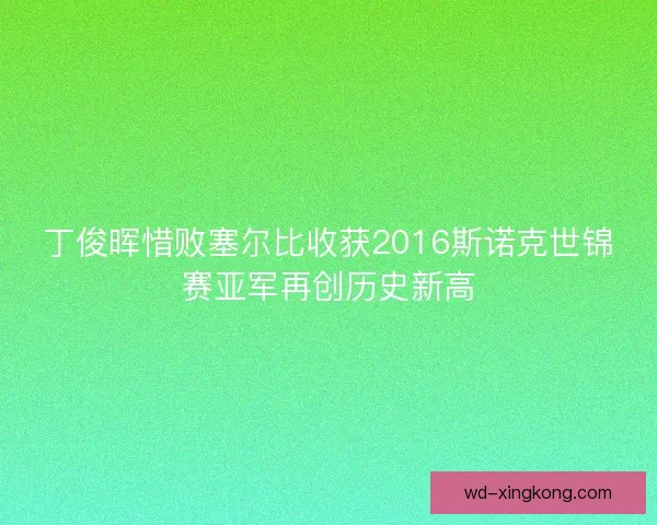 丁俊晖惜败塞尔比收获2016斯诺克世锦赛亚军再创历史新高